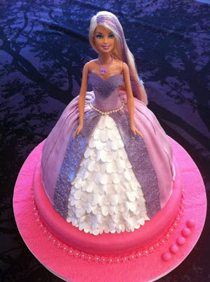 cute barbie doll cake for children's birthday