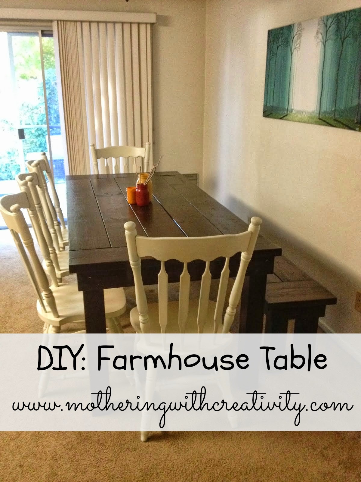 Mothering with Creativity: DIY 7-Foot Farmhouse Table