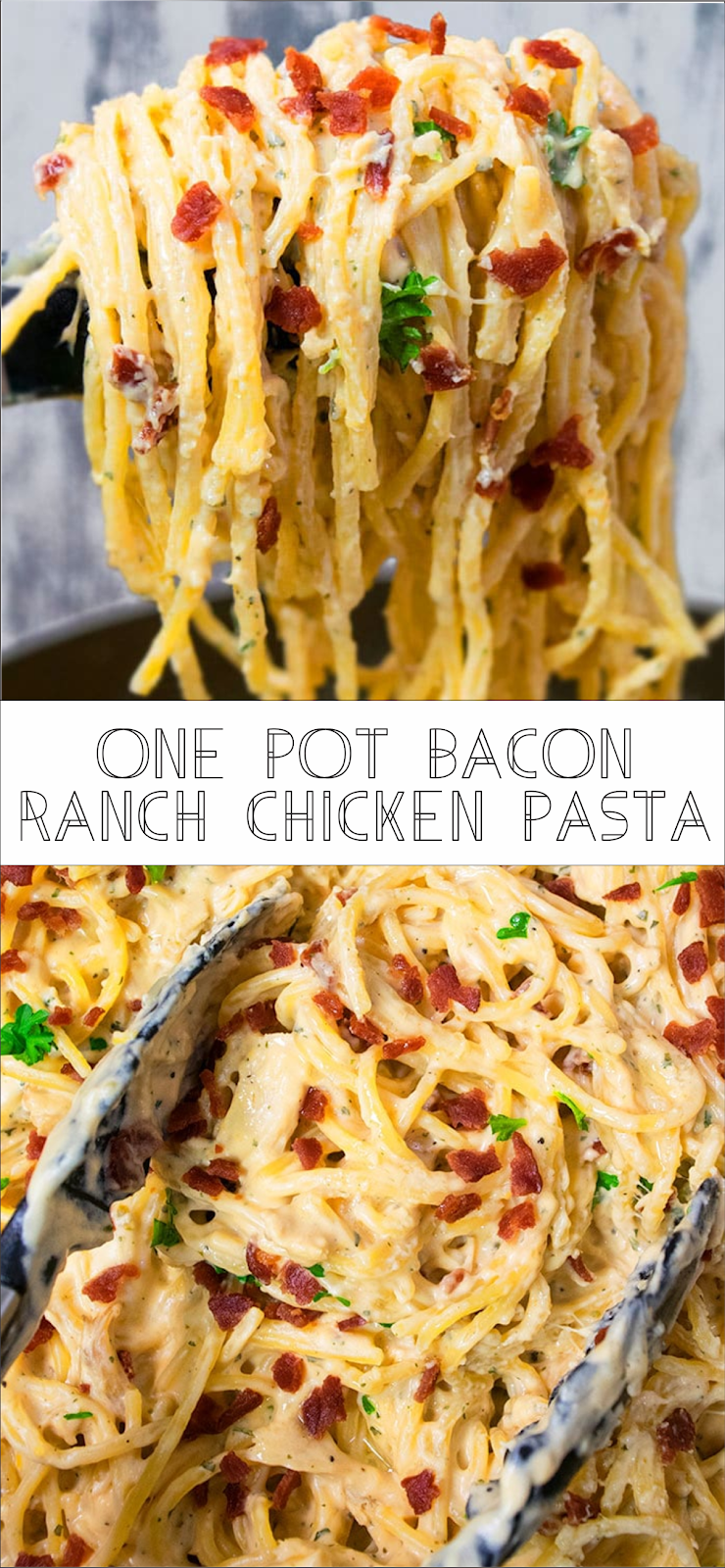 ONE POT BACON RANCH CHICKEN PASTA Latte Intero