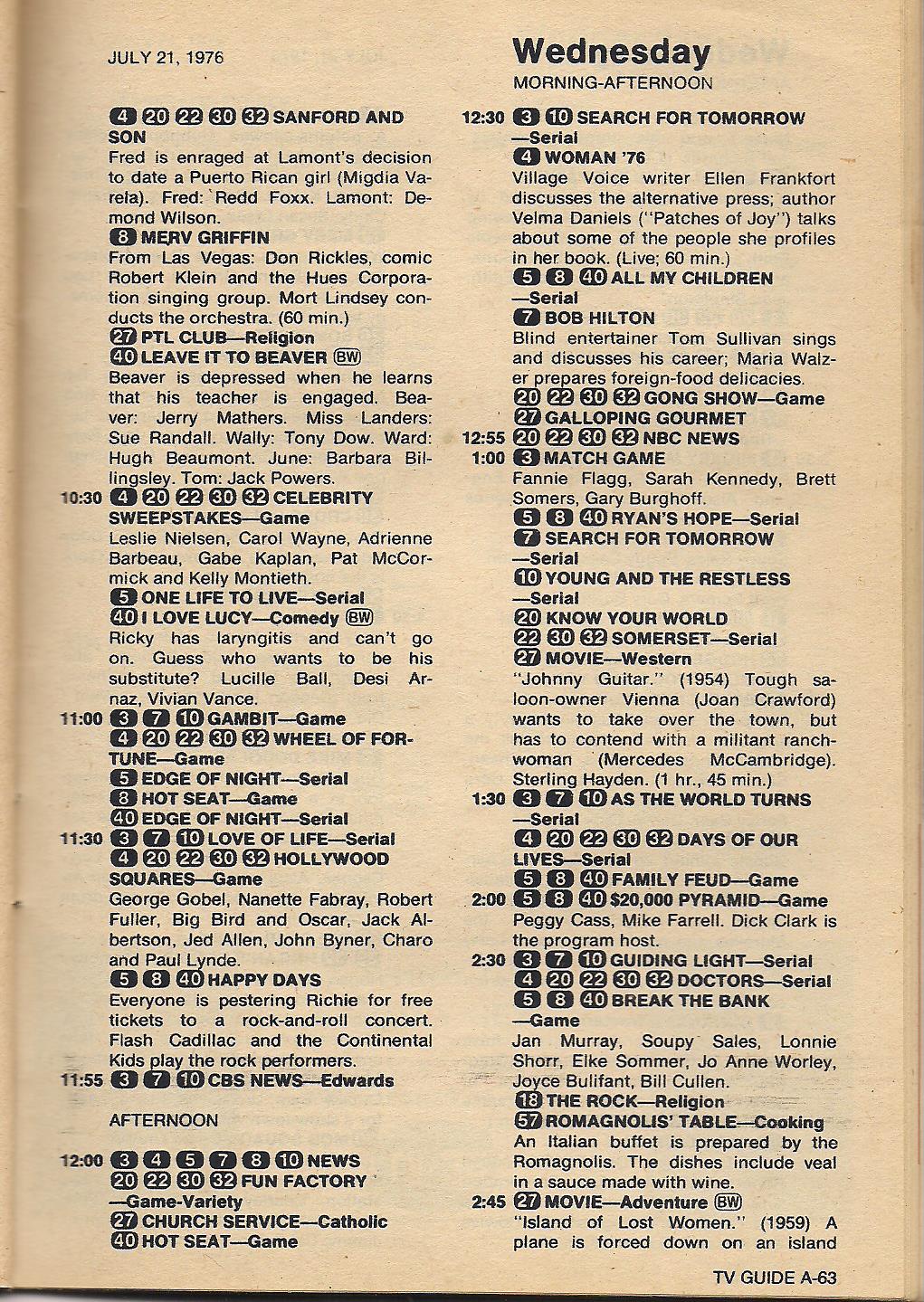 another old movie blog: tv guide - 1976 - the search for classic films