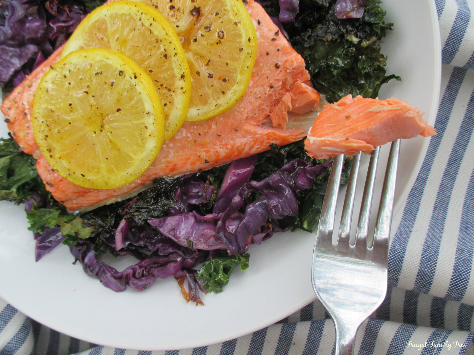 Roasted Salmon With Kale and Cabbage Frugal Family Tree