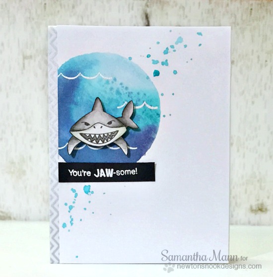 You're Jaw-some Card by Samantha Mann | Shark Bites Stamp set by Newton's Nook Designs #newtonsnook