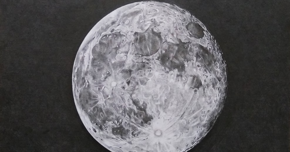 Sourcewing Realistic pencil drawing of a full moon