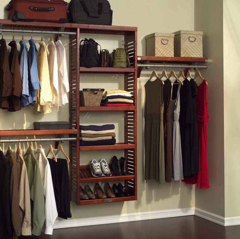 Wood Closet Systems and Classic House Decoration Simple Living Room