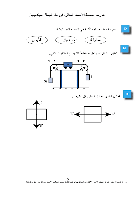 تحضير درس المقاربة الاولية للقوة كشعاع فيزياء 4 متوسط  Phi-09