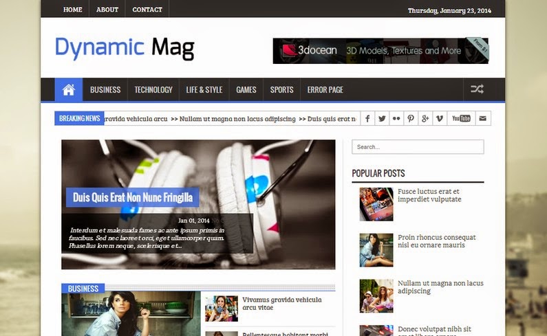 free blogger templates - dynamic mag responsive blogger template