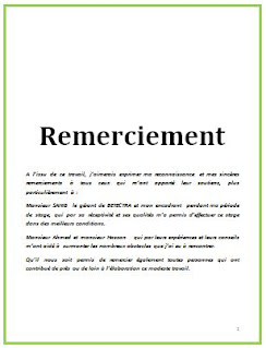 Conclusion rapport de stage , introduction, remerciement et conclusion de PFE - Exemples