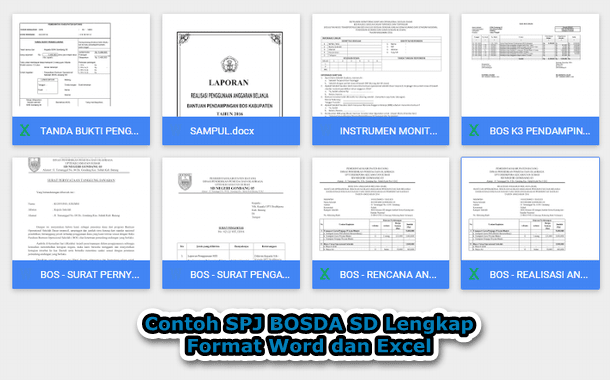 Contoh SPJ BOSDA SD Lengkap Format Word dan Excel