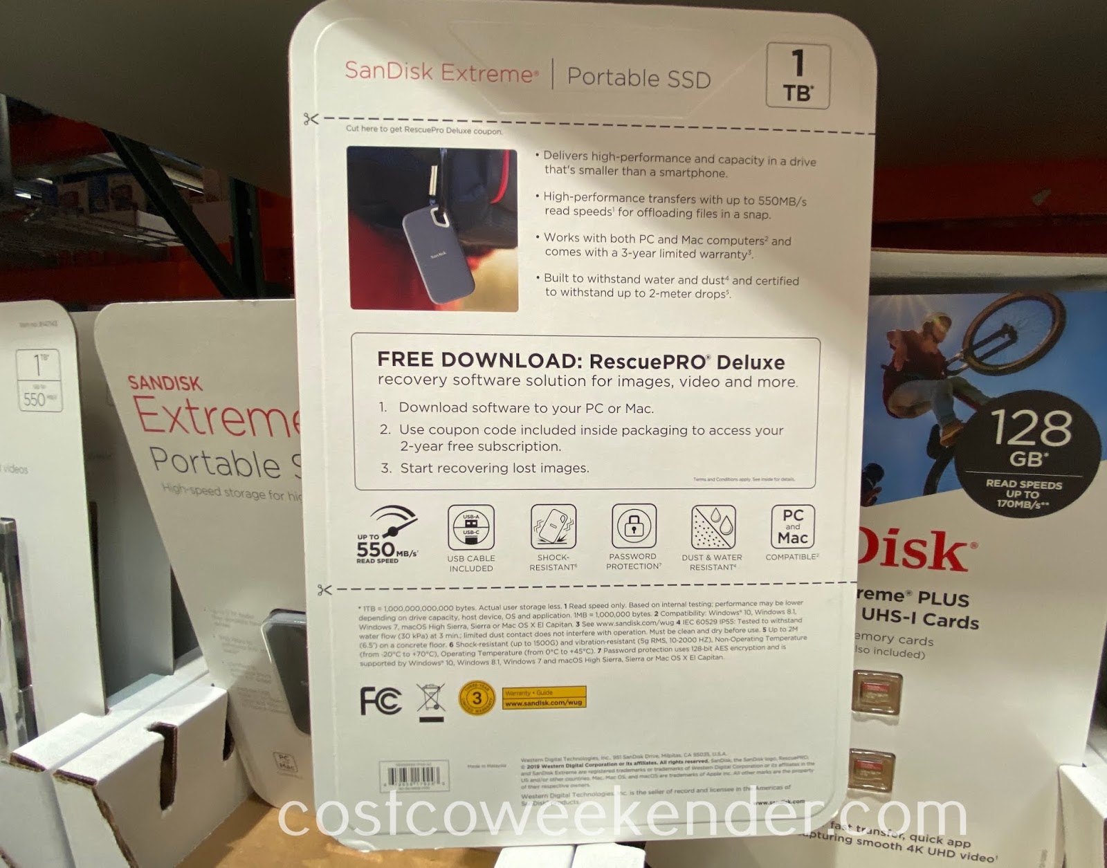 SanDisk Extreme Portable 1TB SSD Costco Weekender