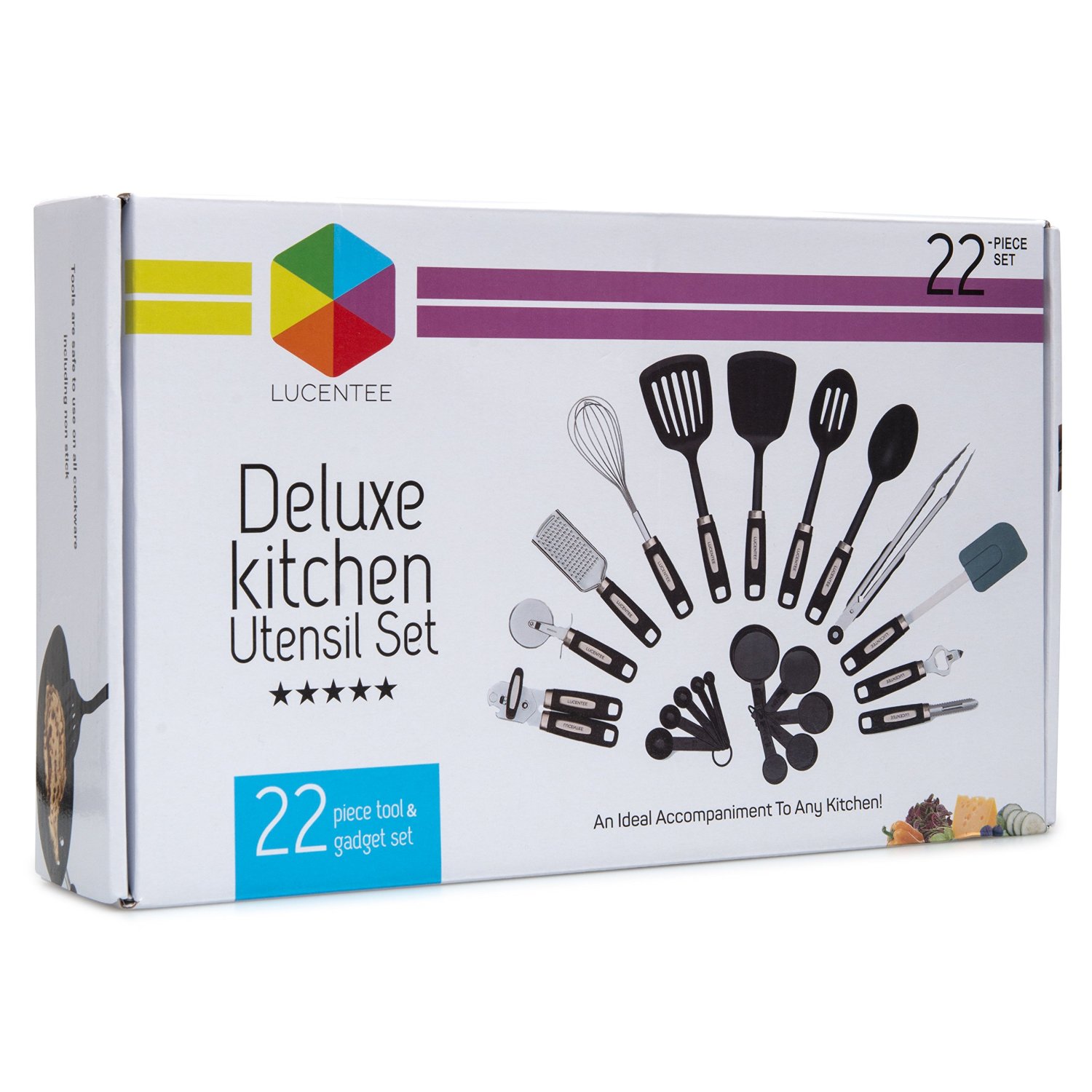 22piece Kitchen Utensils Sets Home Cooking Tools Stainless Steel