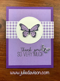 Stampin' Up! BUtterfly Gala Thank You Card ~ 2019 Occasions Catalog ~ www.juliedavison.com