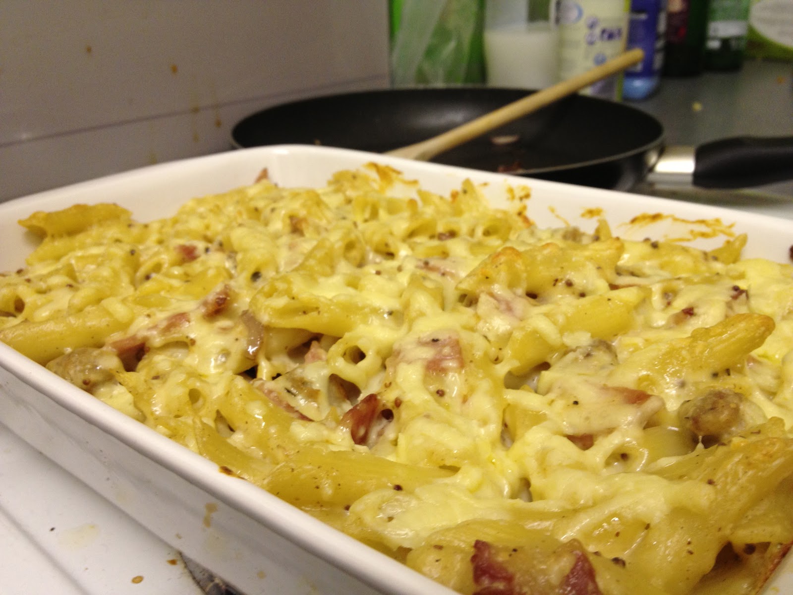 Matt's Mighty Meals Sausage and Bacon Pasta Bake With Caramelised Onions