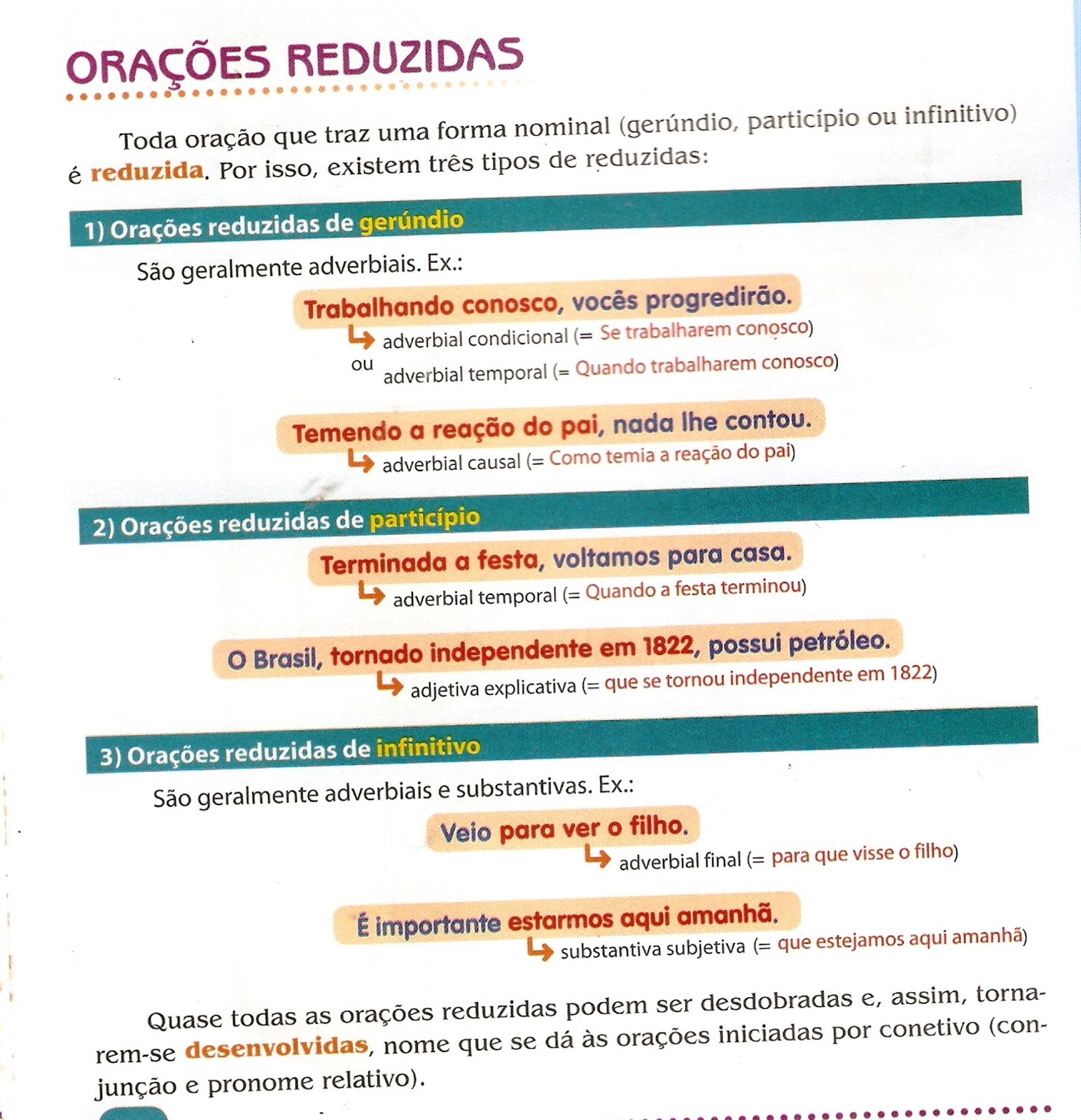 Exercício Orações Subordinadas Adverbiais - EDULEARN