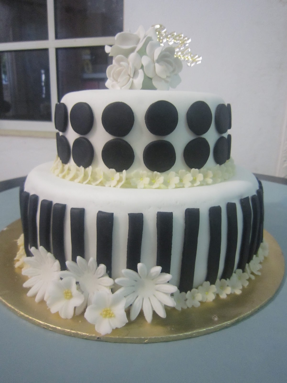 QUICK TAKES Black and White Birthday Cake QUICK TAKES Black and White Birthday Cake