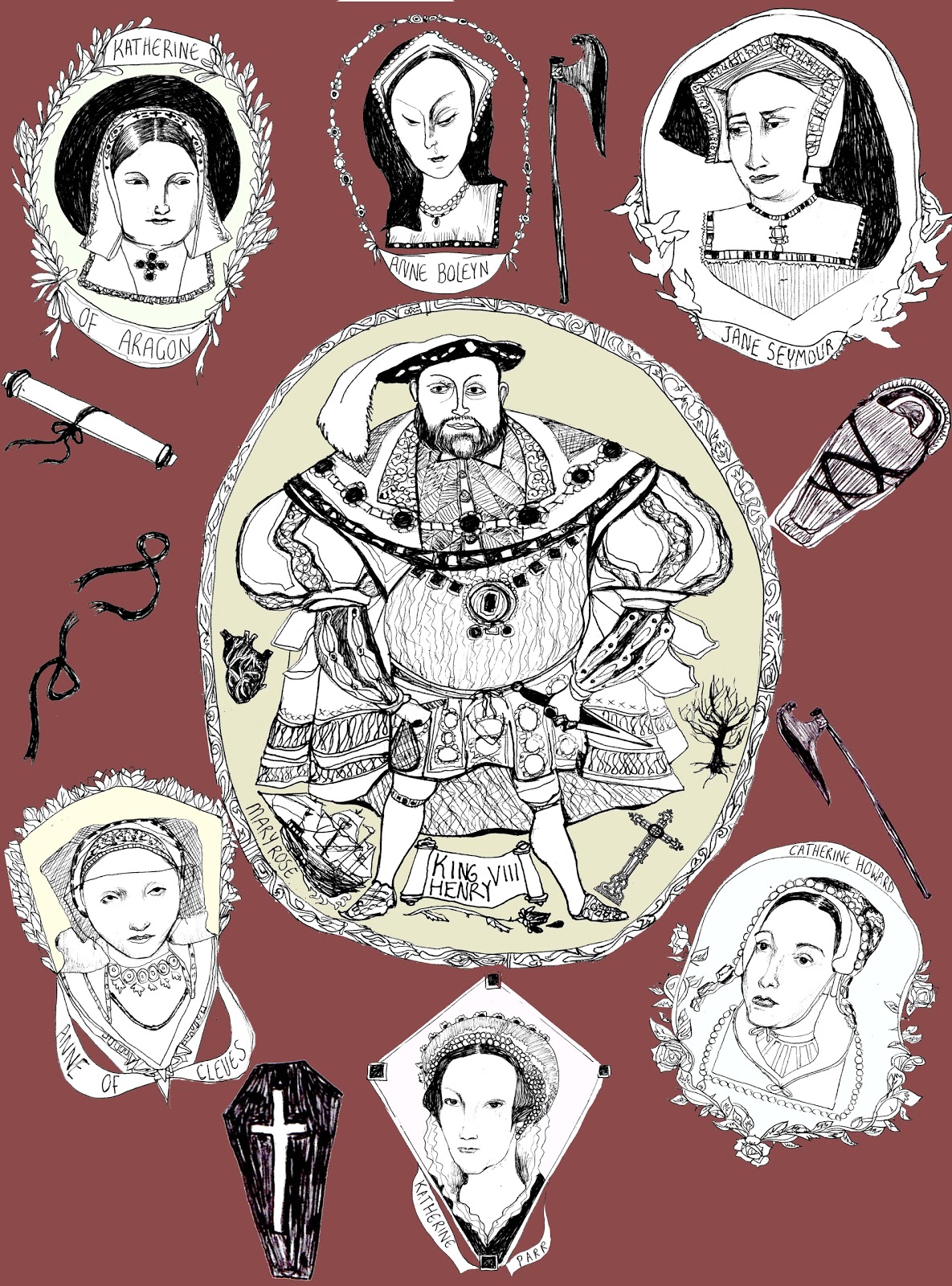 Charlie Rallings-Illustration in progress..: King Henry VIII Illustration
