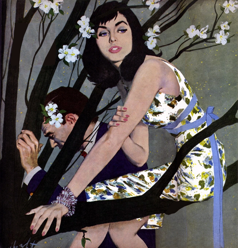 Maxwell Whitmore 1913-1988 | American Fashion painter and Magazine illustrator