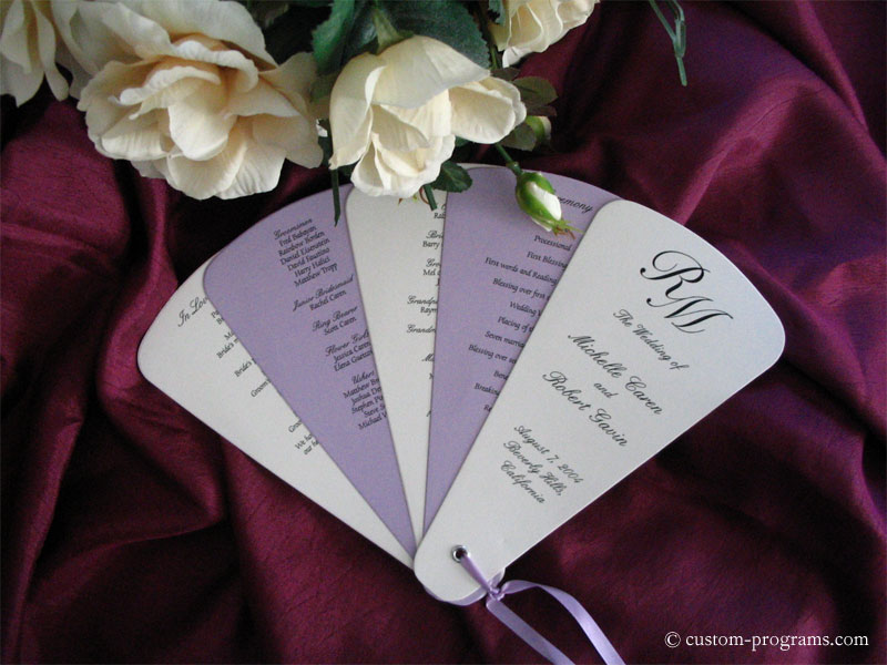 wedding program hand fan