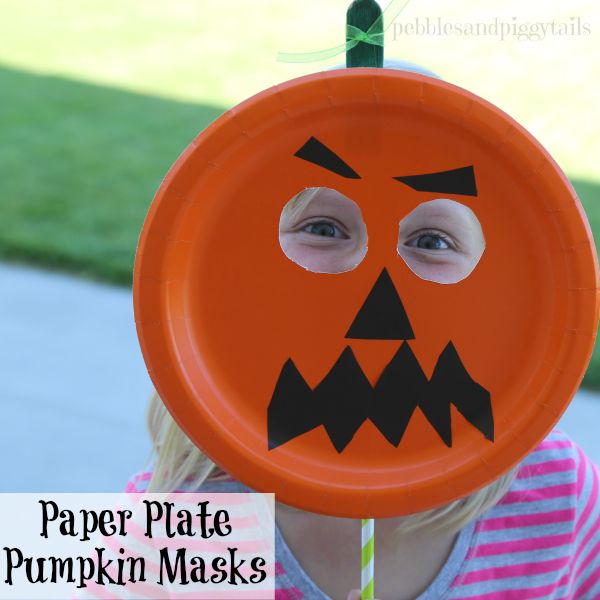 Easy Paper Plate Pumpkin Mask Craft Making Life Blissful