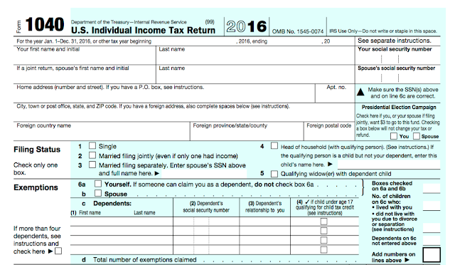 This is what you see when you start looking at the form 1040.