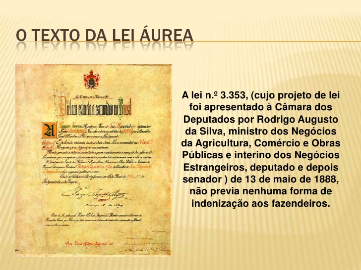 Quando Foi Assinada A Lei Aurea