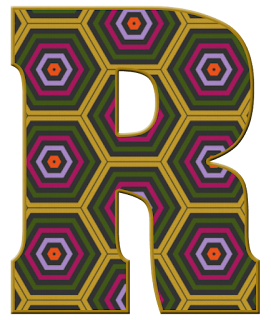Abecedario con Hexágonos de Colores. Alphabet with colored Hexagons.
