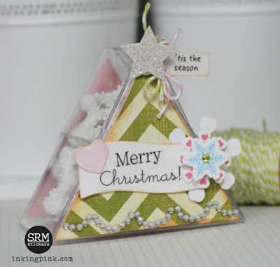SRM Stickers Blog - Christmas Clear Triangle Box Container by Shantaie - #clearcontainer #triangle #box #giftbox #stickers #twine #DIY