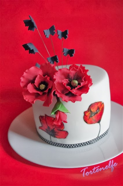 Tortenelfes Blog - Backe, backe, Kuchen ...: Motivtorte mit Mohnblüten ... Tortenelfes Blog - Backe, backe, Kuchen ...: Motivtorte mit Mohnblüten ...