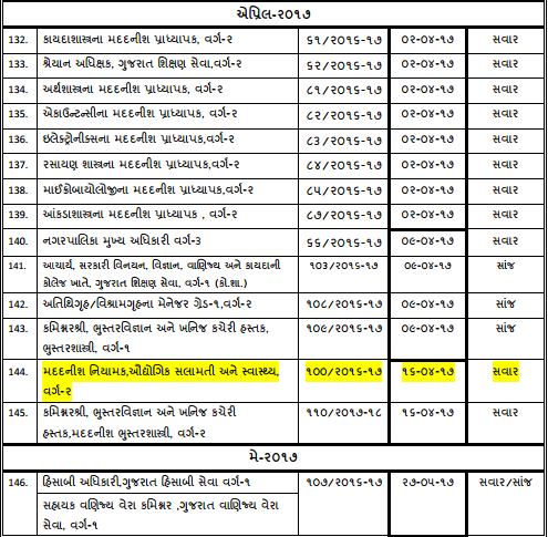 GPSC Exam Calendar 2017 - 18 Pdf Upcoming Recruitment Schedule/Time GPSC Exam Calendar 2017 - 18 Pdf Upcoming Recruitment Schedule/Time