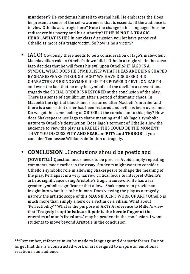 Othello essay topics picture