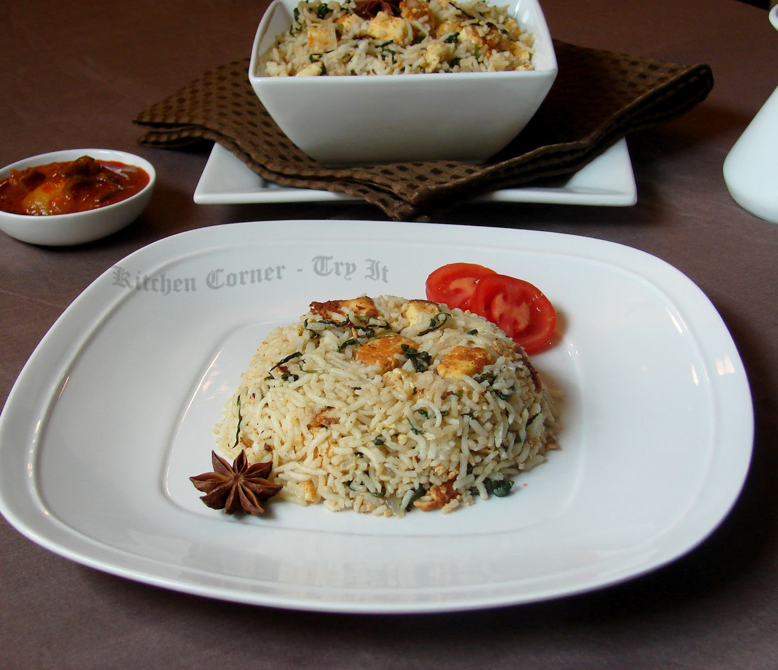Spinach Paneer Rice