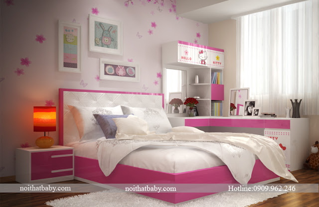 giường ngủ hello kitty