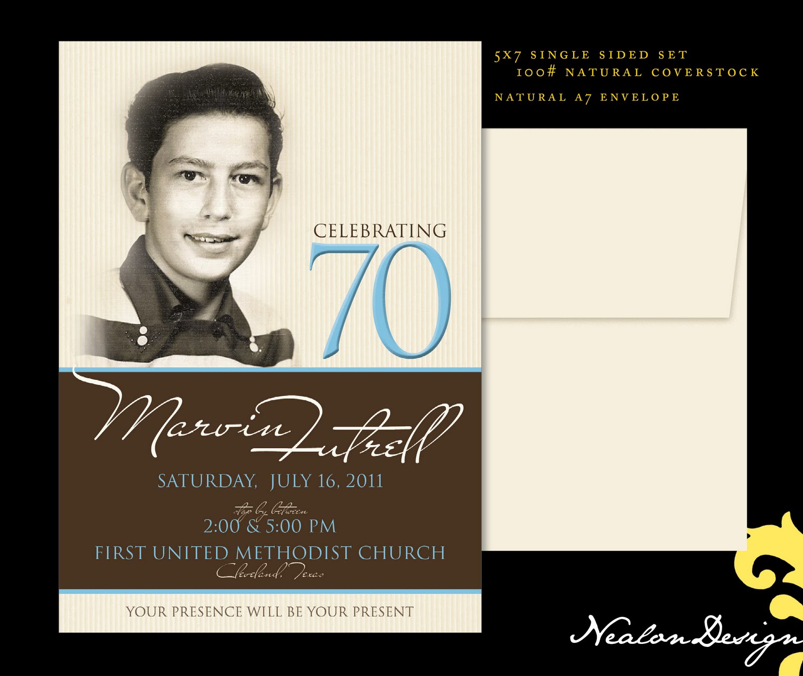 Nealon Design: 70th Birthday Party Invitation