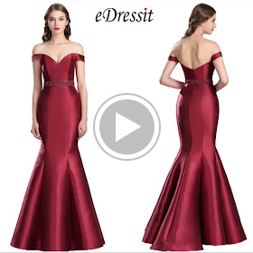  red off shoulder mermaid prom dress