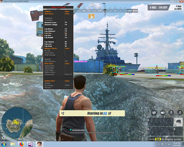 Cheat Rules of Survival (Work for Steam) Update 14 August 2018 VIP