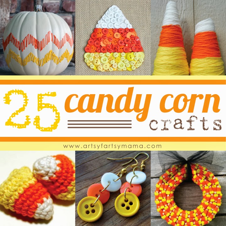 25 Candy Corn Crafts at artsyfartsymama.com #candycorn #Halloween