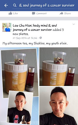 Law Chu Hian dengan produk shaklee kegemarannya