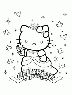 Dibujos Para Colorear: Dibujo Para Colorear La Princesa Hello Kitty