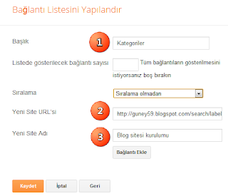 Kategori bağlantı listesi