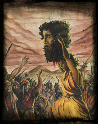 Davi levantando a cabeça decepada de Golias Davi levantando a cabeça decepada de Golias