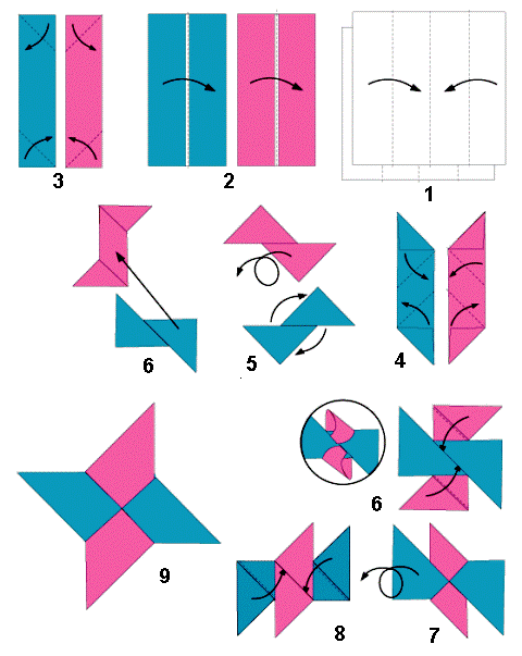 Cara Membuat Origami Bintang Ninja – Shuriken Star