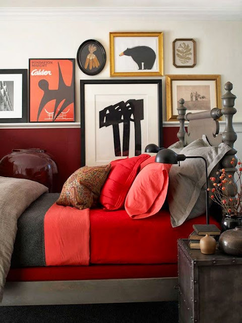red, pink and grey bedding with home gallery