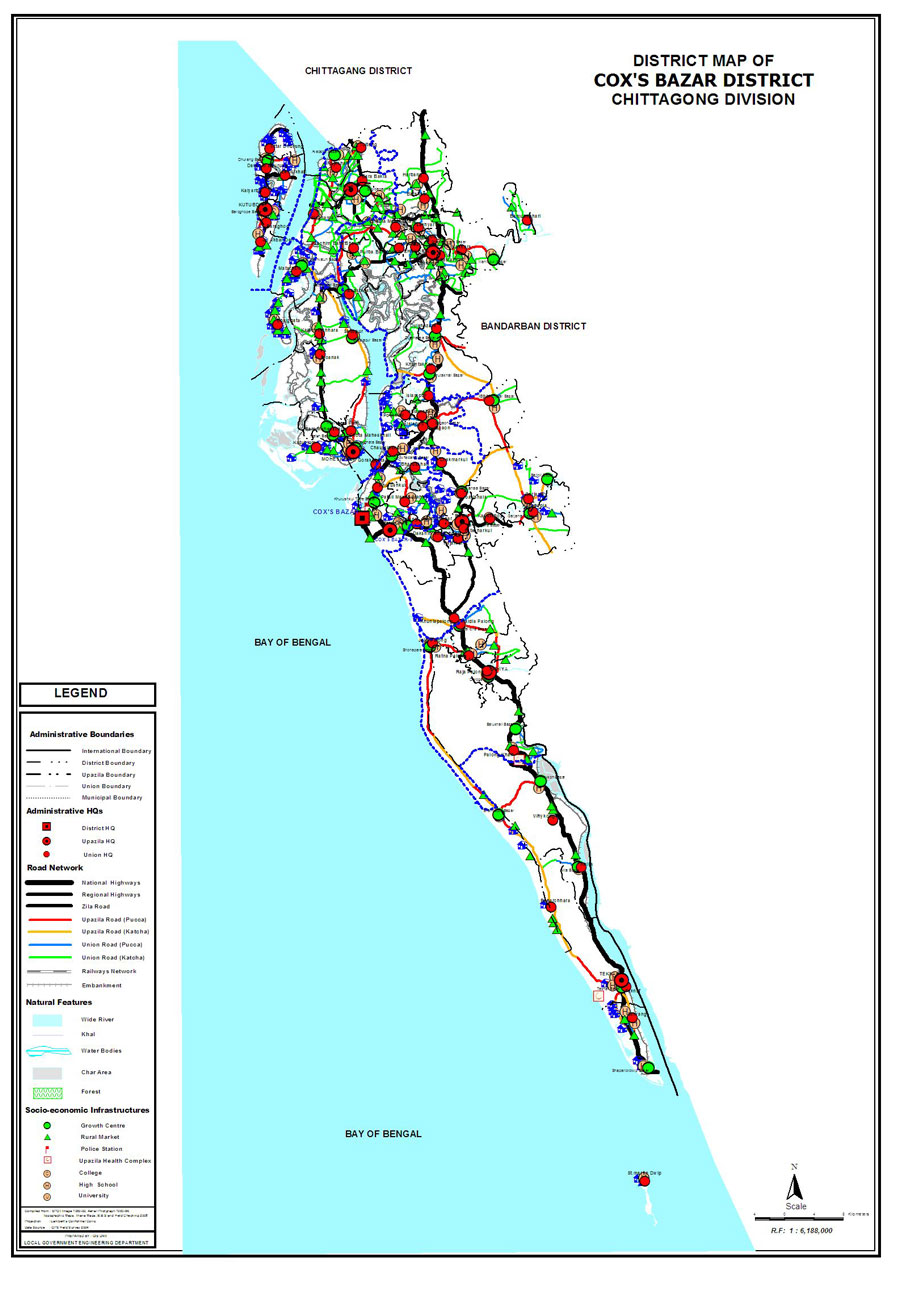Cox's Bazar District Map Bangladesh