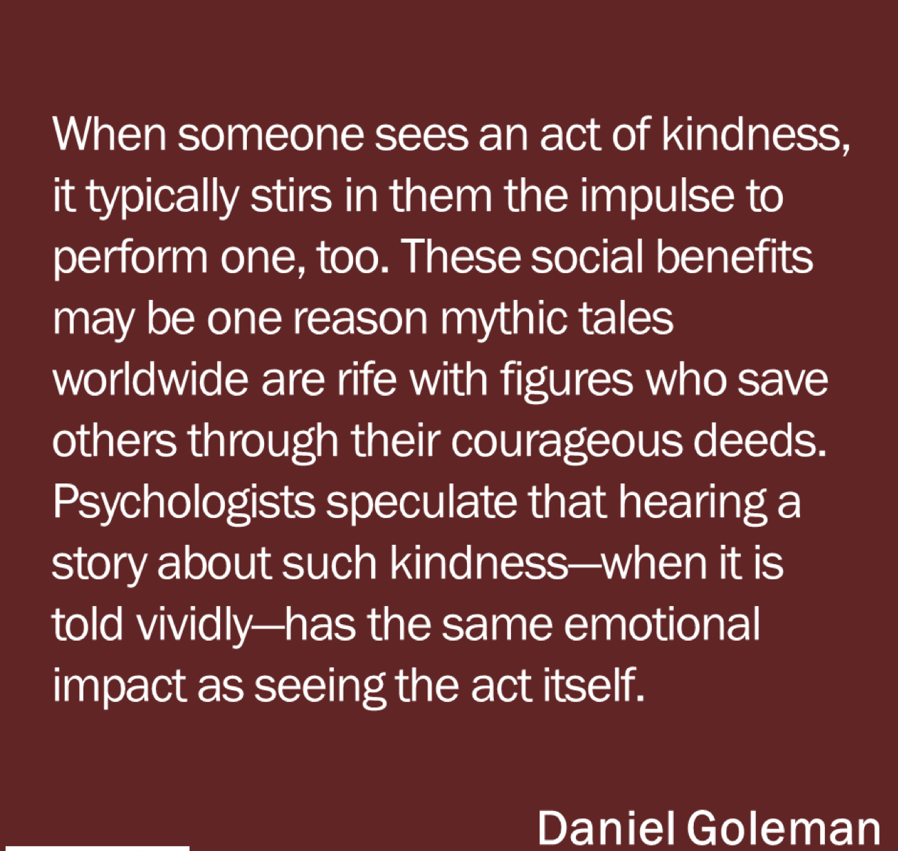 ELP s Kindness Blog A Quote From Daniel Goldman On Kindness ELP s Kindness Blog A Quote From Daniel Goldman On Kindness