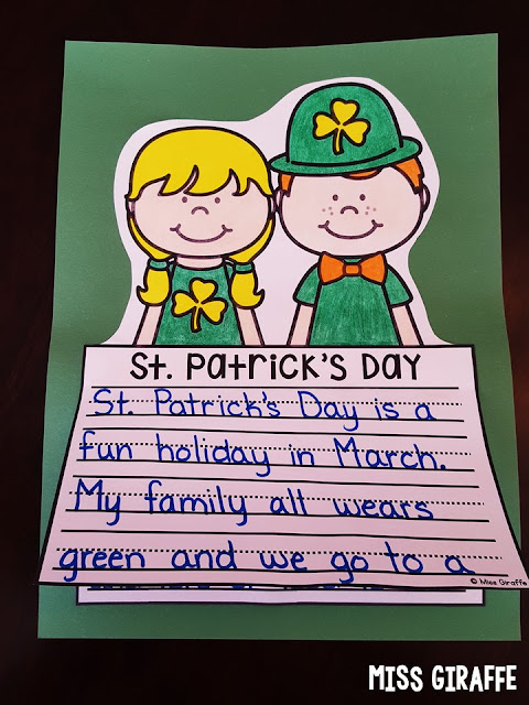 St. Patrick's Day writing activity that makes an easy March bulletin board