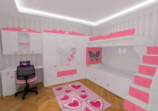 habitacion para niñas violeta rosa