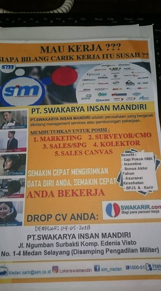 Lowongan Kerja Medan Pt Swakarya Insan Mandiri Lowongan Kerja Medan Terbaru Tahun 2021