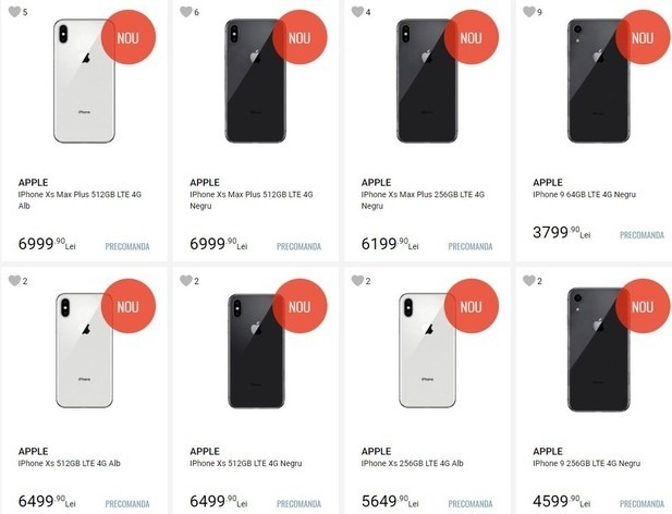 iPhone 9, iPhone Xs và iPhone Xs Max bất ngờ lên kệ trên trang web bán hàng ở Rumani trước ngày ra mắt.