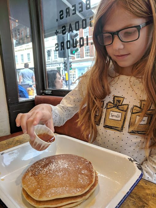 A Short Stay in Windsor with Kids  - blue grass windsor pancake stack 