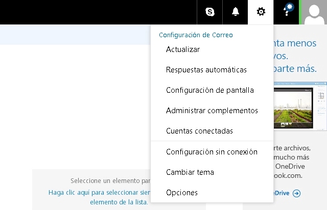 Opciones del correo Outlook Opciones del correo Outlook