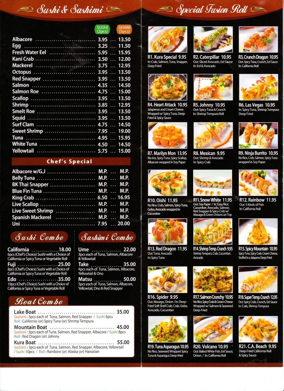 Vc Menu Kura Sushi West Hollywood